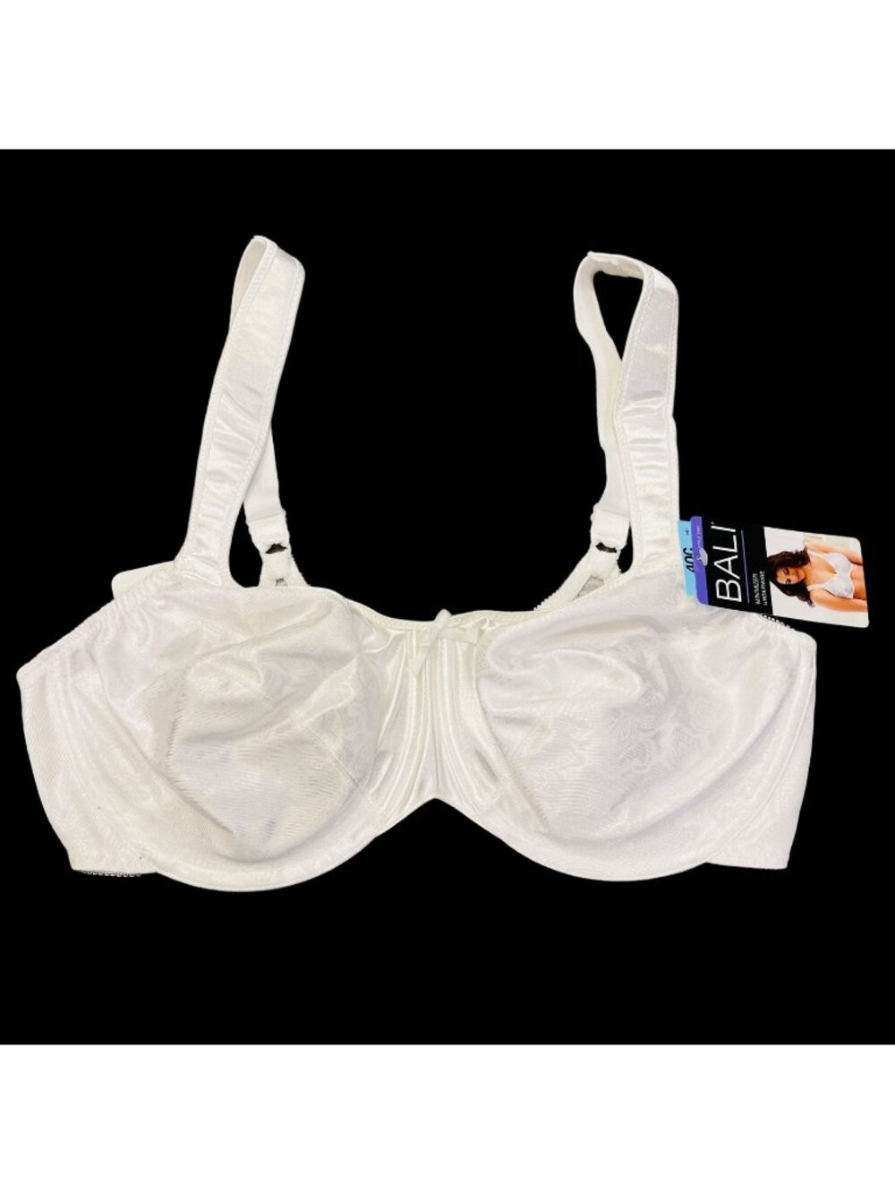 Bali Satin Tracings Full Figure Minimizer Bra DF3562 White 40C Unlined NEW